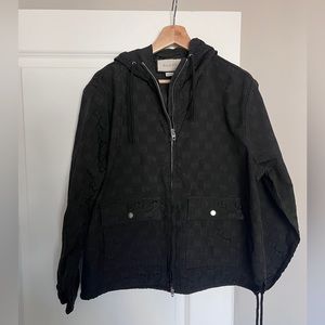 Authentic Gucci Unisex GG All Over Print Hooded Zip-Up Jacket